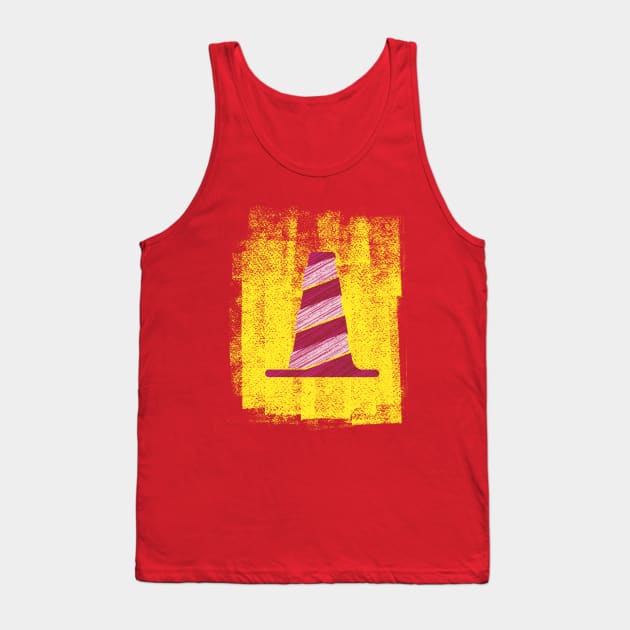 Caution: Traffic Cone Tank Top by ScottyWalters